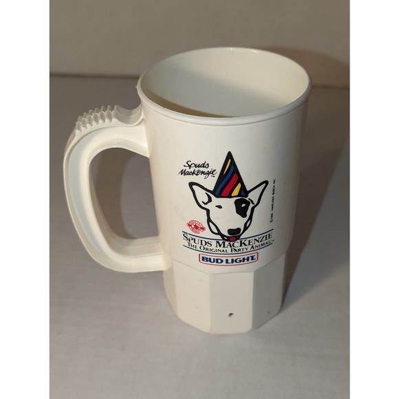 Vintage Spuds Mackenzie Bud Light Plastic Beer Super Mug Cup 7.5"Tall - Picture 1 of 9